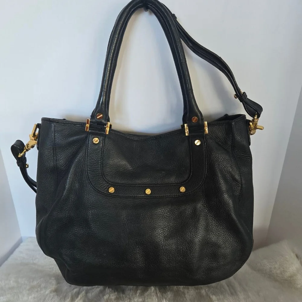 Women's Tory Burch Amanda Classic Hobo Black Pebbled Leather Crossbody Bag